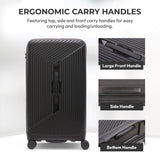 Aerolite Large 108L Premium Polypropylene Hard Shell Check in Checked Hold Travel Spinner Luggage Suitcase Trunk with 4 + 1 Wheels , TSA Approved Lock , YKK Zippers & Antimicrobial Lining (BLACK)