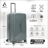 Aerolite Large 108L Premium Polypropylene Hard Shell Check in Checked Hold Travel Spinner Luggage Suitcase Trunk with 4 + 1 Wheels , TSA Approved Lock , YKK Zippers & Antimicrobial Lining (DARK GREEN)