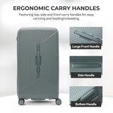 Aerolite Large 108L Premium Polypropylene Hard Shell Check in Checked Hold Travel Spinner Luggage Suitcase Trunk with 4 + 1 Wheels , TSA Approved Lock , YKK Zippers & Antimicrobial Lining (DARK GREEN)
