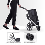Hoppa 74L 6- Wheels Lightweight Foldable Shopping Trolley, Hard-Wearing Trolley Cart , Storage Trolly on Wheels, Sturdy 6 Wheels Collapsable Grocery Trolley Cart on Wheels (Black)