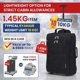 5 Cities Cabin Luggage 55x40x20cm Ryanair Approved Carry On Suitcase Lightweight 4 Wheel Spinner Hand Luggage Travel Case