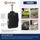 5 Cities Cabin Luggage 55x40x20cm Ryanair Approved Carry On Suitcase Lightweight 4 Wheel Spinner Hand Luggage Travel Case