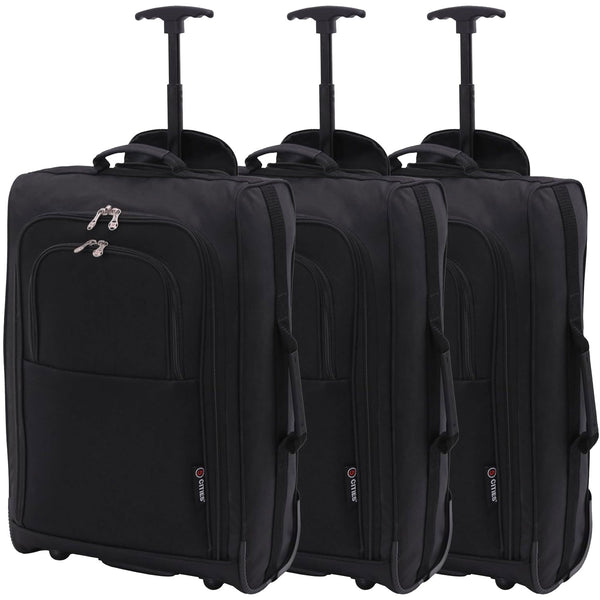 5 Cities 21&quot Lightweight Cabin Hand Luggage Approved Ryanair Priority Easyjet Plus BA