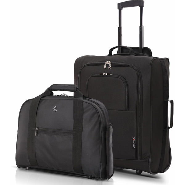 5 Cities British Airways Maximum Bundle 56x45x25cm Large Softshell Suitcase & 40x30x15cm Under Seat Holdall