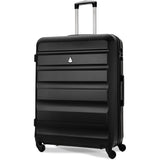 Aerolite Lightweight Hard Shell Suitcase Luggage 4 Wheels with Built in Combination Lock (25"& 29"), Black