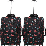 5 Cities (55x35x20cm) Lightweight Cabin Hand Luggage (x2), Fits easyJet/Ryanair Cabin Restrictions 42L