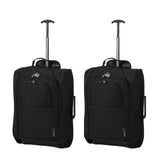 5 Cities (55x35x20cm) Lightweight Cabin Hand Luggage (x2), Fits easyJet/Ryanair Cabin Restrictions 42L