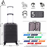 Aerolite 55x35x25cm Hard Shell Carry On Hand Cabin Luggage Suitcase with 4 Wheels, Max Size for Air Europa Air France Alitalia KLM & Transavia