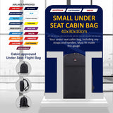 5 CITIES (40x30x10cm) New and Improved 2023 Lufthansa, Austrian Airlines, Swiss Airlines Maximum Size Cabin Backpack/Rucksack Underseat Flight Bag, Also Approved For easyJet, British Airways, Virgin Atlantic, Black