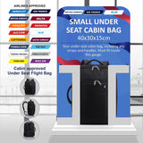 AEROLITE (40x30x15cm) New and Improved 2023 British Airways, KLM & Air France  Maximum Size Cabin Underseat Backpack Rucksack, Also Approved For easyJet, Wizz Air, Virgin Atlantic, Black