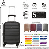 Aerolite 55cm Lightweight Hard Shell 4 Wheel Cabin Suitcase (55x35x20cm) , Approved for Ryanair (Priority), easyJet (plus/flexi), British Airways, Virgin Atlantic, and More