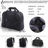 AEROLITE (40x30x15cm) British Airways Maximum New and Improved 2024, Also Approved For EasyJet/SAS/TAP & Many More, Cabin Luggage Under Seat Flight Bag, Black