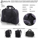 AEROLITE (40x30x15cm) New and Improved 2023 British Airways Maximum Cabin Size, Approved For EasyJet/SAS/TAP & Many More, Cabin Luggage Under Seat Flight Bag, Black