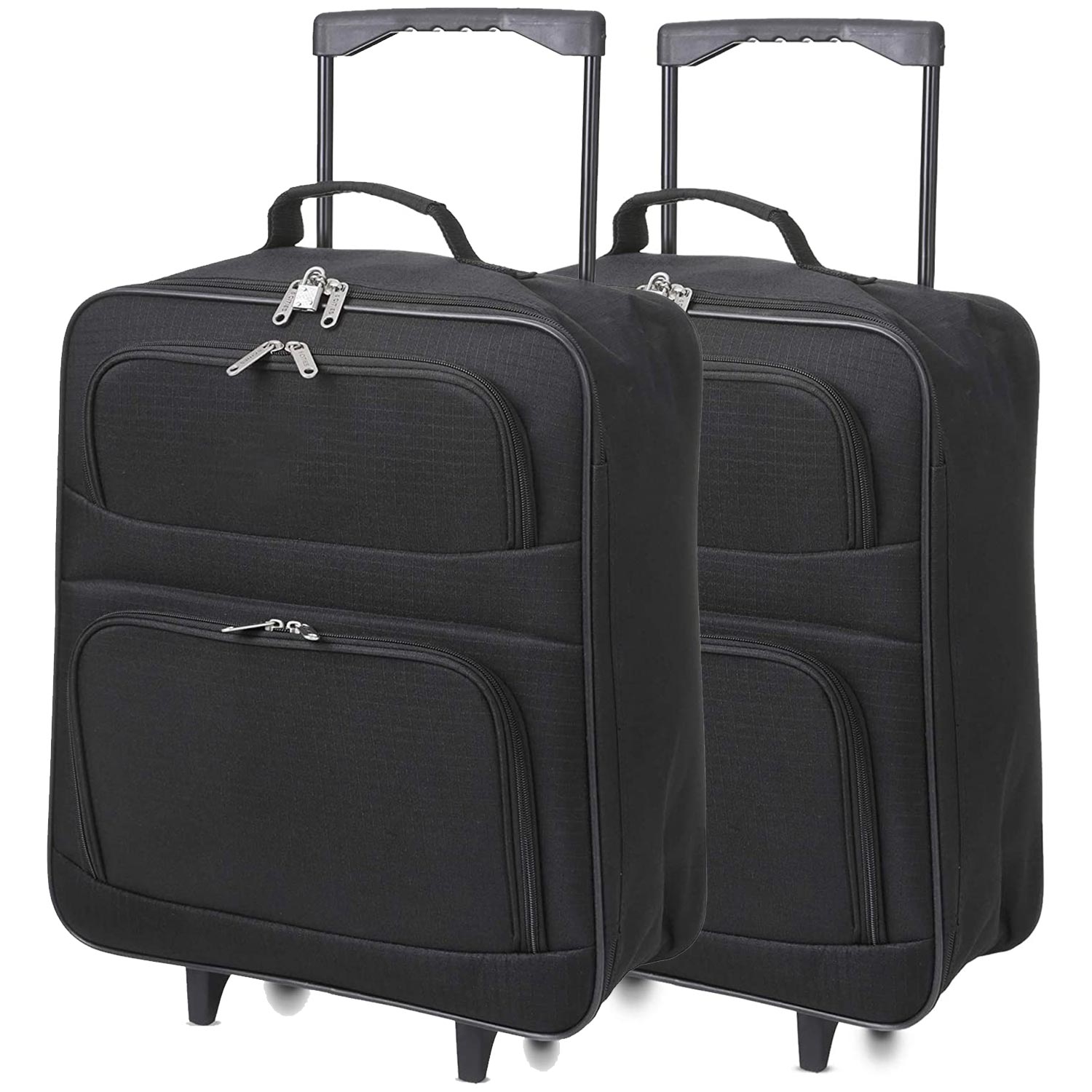5 Cities Ryanair Priority Max (55x40x20cm) Lightweight Folding Cabin Hand Luggage Trolley, 2 Years Warranty, Black