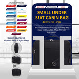 5 CITIES (40x30x10cm) New and Improved 2023 Lufthansa, Austrian Airlines, Swiss Airlines Maximum Cabin Size Underseat Flight Bag, Also Approved For British Airways, Virgin Atlantic, EasyJet, Black
