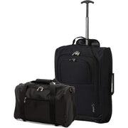 5 Cities Ryanair Luggage Bundle (55x35x20cm) Lightweight Cabin 2 Wheel Trolley and (40x20x25cm) Holdall Flight Bag, 2 Years Warranty