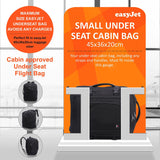 5 CITIES easyJet Maximum Size (45x36x20cm) New and Improved 2024 Cabin Backpack Luggage Under Seat Flight Bag