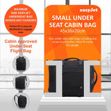 5 CITIES easyJet Maximum Size (45x36x20cm) New and Improved 2023 Cabin Backpack Luggage Under Seat Flight Bag