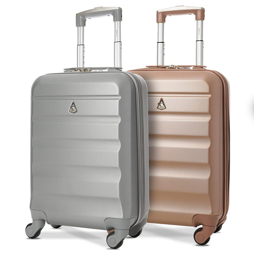 Aerolite (55x35x20cm) Lightweight Hard Shell Cabin Hand Luggage (x2 Se ...