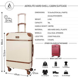 Aerolite Vintage Classic (55x35x20cm) Lightweight Hard Shell Cabin Hand Luggage, Approved For Ryanair, easyJet, British Airways, Delta, Lufthansa, Norwegian, Jet2, Virgin Atlantic and many more!