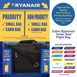 5 Cities (40x20x25cm) Ryanair Maximum Hand Luggage Holdall Flight Bag, Under Seat Cabin Holdall – Take The Max On Board