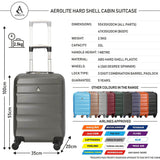 Aerolite ABS Hard Shell 3 Piece Suitcase Luggage Set - 2 x 21" Hand Cabin Luggage + 1 x Large 29" Hold Check in Luggage Suitcase Charcoal