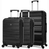 Aerolite Hard Shell Suitcase Luggage Group Travel Bundle - 2 x 21 Cabin Hand Luggage + 1 x Large 29