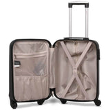Aerolite Hard Shell Suitcase Luggage Group Travel Bundle - 2 x 21 Cabin Hand Luggage + 1 x Large 29" Hold Luggage Suitcase (3 Piece Luggage Set) - Black