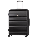 Aerolite Lightweight Hard Shell Suitcase Luggage 4 Wheels with Built in Combination Lock (25"& 29"), Black