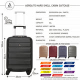 Aerolite (55x35x20cm) Lightweight Hard Shell Cabin Hand Luggage (x3 Set)