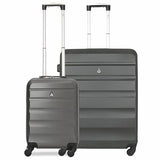 Aerolite Lightweight Hard Shell Suitcase Luggage Set (Cabin + Medium, Charcoal)