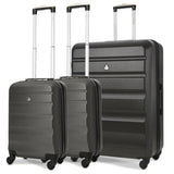 Aerolite Hard Shell Suitcase Luggage Travel Bundle (2 x Cabin Hand Luggage + 1 x Large Hold Luggage Suitcase)