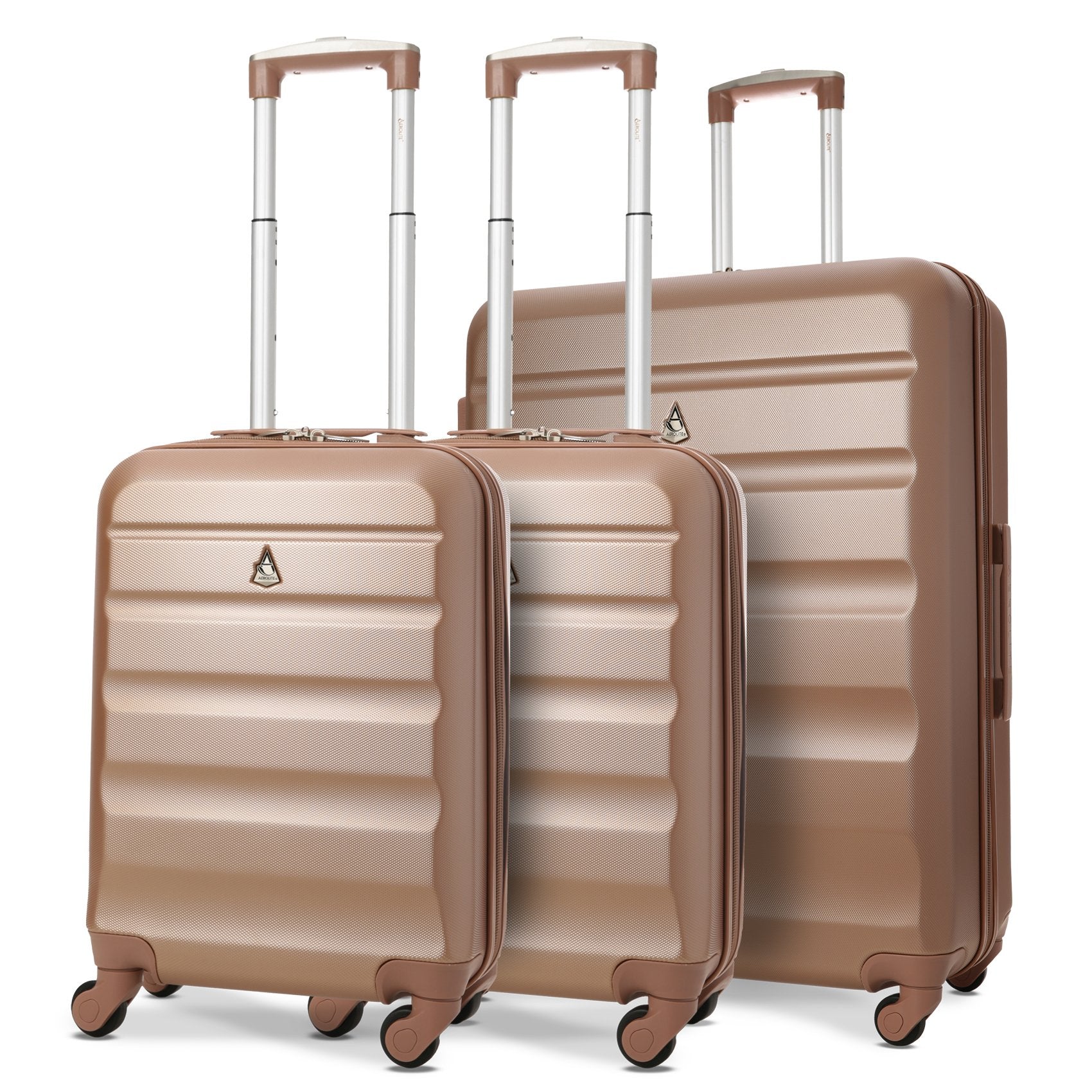 Aerolite Hard Shell Suitcase Luggage Travel Bundle (2 x Cabin Hand Luggage + 1 x Large Hold Luggage Suitcase)