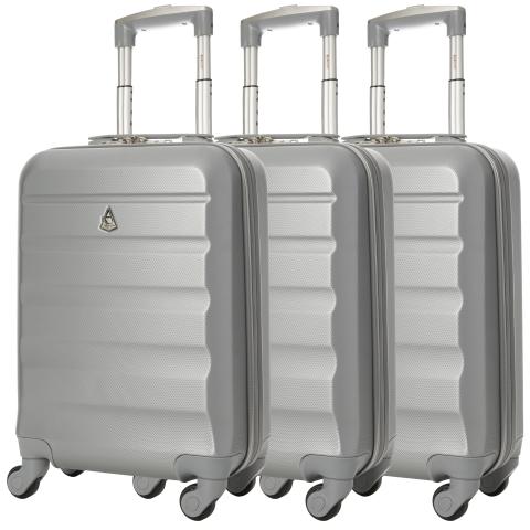 Aerolite (55x35x20cm) Lightweight Hard Shell Cabin Hand Luggage (x3 Set)