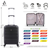 Aerolite 55x38x20cm Emirates Max Size Hard Shell Carry On Hand Cabin Luggage Suitcase 55x38x20 with 4 Wheels,Also Fits Many Other Airlines