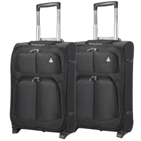 Aerolite (55x35x20cm) Lightweight Cabin Hand Luggage (x2 Set) | 2 Wheels