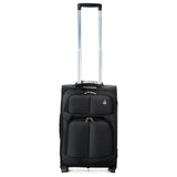 Aerolite (55x35x20cm) Lightweight Cabin Hand Luggage Black and (35x20x20cm) 5 Cities Black Holdall | 2 Wheels