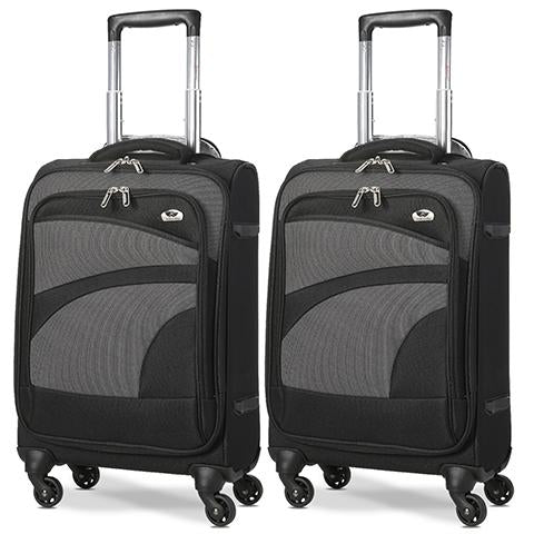 Aerolite Lightweight Soft Shell Cabin Hand Luggage 4 Wheels