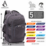 Aerolite (40x25x20cm) Ryanair Maximum Size 3 in 1 Cabin Luggage Approved Flight Backpack