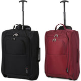 5 Cities (55x35x20cm) Lightweight Cabin Hand Luggage (x2), Fits easyJet/Ryanair Cabin Restrictions 42L