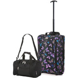 5 Cities (55x35x20cm) Lightweight Cabin Hand Luggage and (35x20x20cm) Holdall Flight Bag