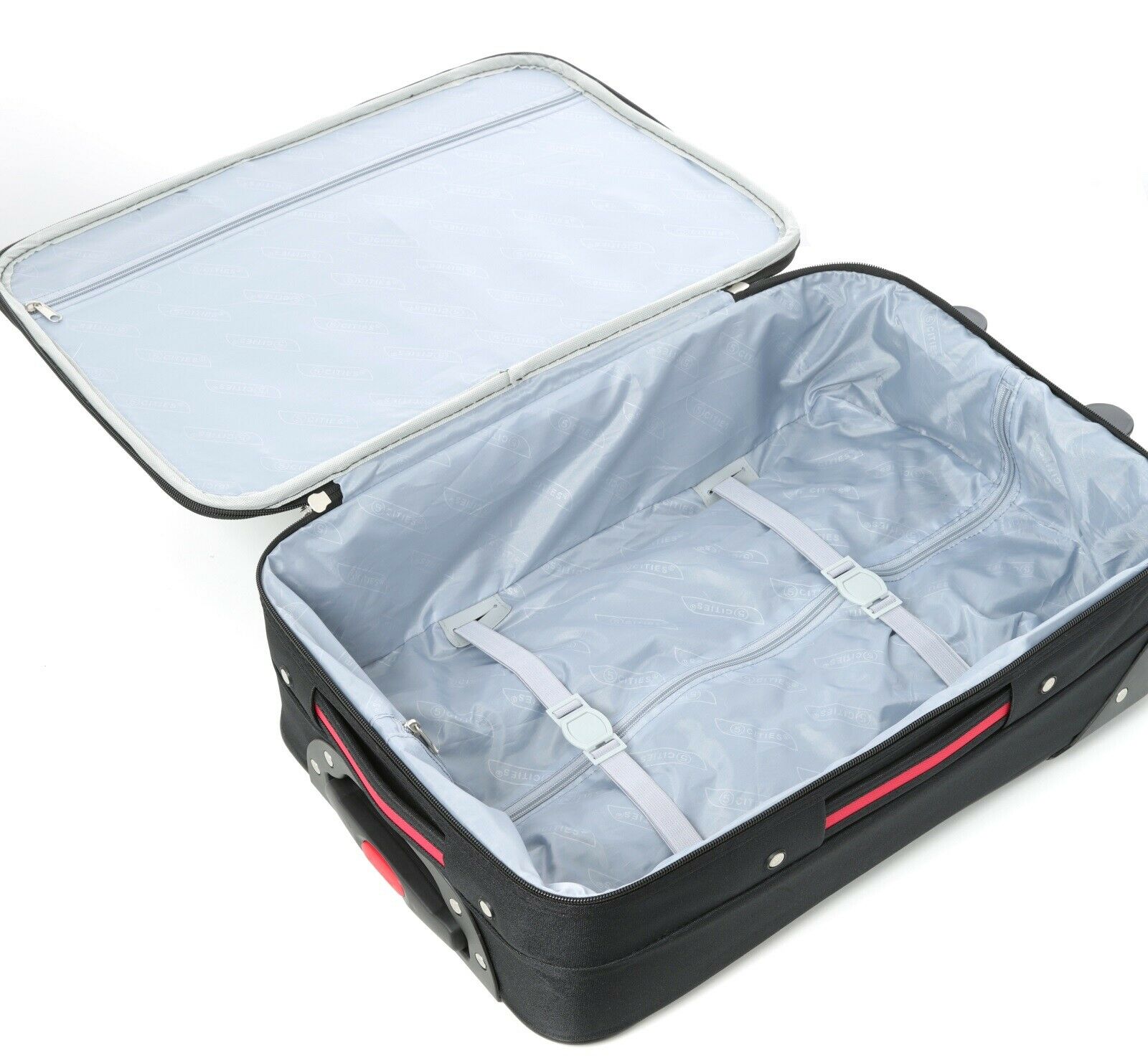 5 Cities Lightweight 3 Piece Suitcase Luggage Set Cabin + Medium + Large Hold