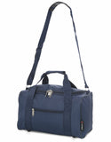 5 Cities (55x35x20cm) Lightweight Cabin Hand Luggage and (35x20x20cm) Holdall Flight Bag (Black + Navy)
