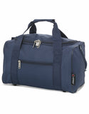 5 Cities (55x35x20cm) Lightweight Cabin Hand Luggage and (35x20x20cm) Holdall Flight Bag (Black + Navy)