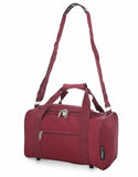 5 Cities (55x35x20cm) Lightweight Cabin Hand Luggage and (35x20x20cm) Holdall Flight Bag - Wine