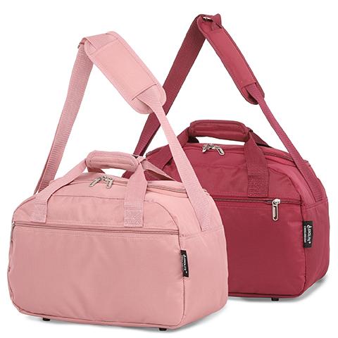 Aerolite Hand Luggage Holdall Bag Rose Gold + Wine