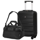 Aerolite Ryanair Bundle (55x35x20cm) Lightweight ABS Hard Shell Cabin Suitcase + (40x20x25cm) Ryanair MAXIMUM Sized Holdall Cabin Bag