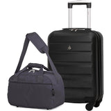 Aerolite Ryanair Bundle (55x35x20cm) Lightweight ABS Hard Shell Cabin Suitcase + (40x20x25cm) Ryanair MAXIMUM Sized Holdall Cabin Bag