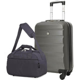 Aerolite Ryanair Bundle (55x35x20cm) Lightweight ABS Hard Shell Cabin Suitcase + (40x20x25cm) Ryanair MAXIMUM Sized Holdall Cabin Bag