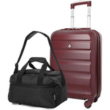 Aerolite Ryanair Bundle (55x35x20cm) Lightweight ABS Hard Shell Cabin Suitcase + (40x20x25cm) Ryanair MAXIMUM Sized Holdall Cabin Bag